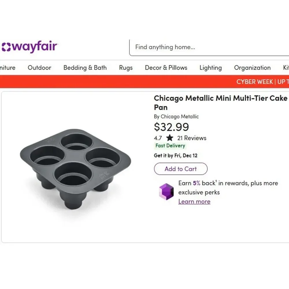 NEW Chicago Metallic Multi Tier Cake Pan 4 Cavity Baking 10.6